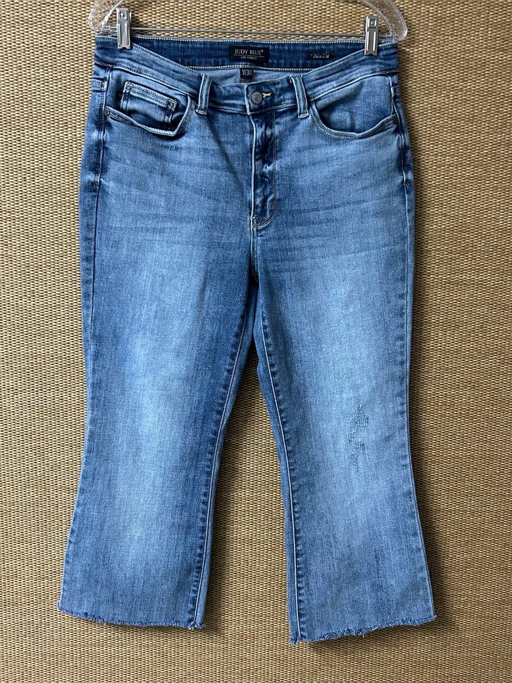 Judy Blue Jeans Women’s 11/30 Blue Denim Crop Bootcut Raw Hem